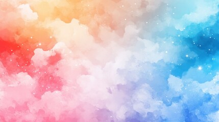 Sticker - A vibrant abstract background with colorful clouds blending from red to blue.