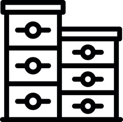 Poster - Simple vector icon depicting two filing cabinets, ideal for representing office organization and document storage