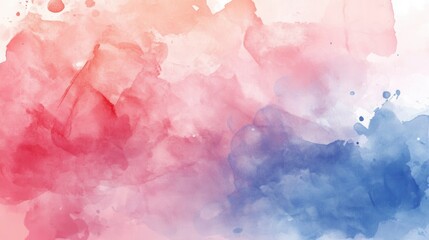 Poster - A calming blend of pink, red, and blue watercolor splashes, creating a soothing abstract atmosphere.