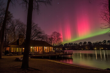 Wall Mural - an image depicting the aurora borealis as a celestial paintbrush, streaking the night sky with vibra