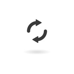 Poster - Circular black arrows. Black arrows in a circle isolated on a white background vector. Simple black arrows. The direction of the arrows in a circle. Closed circle with arrows vector.