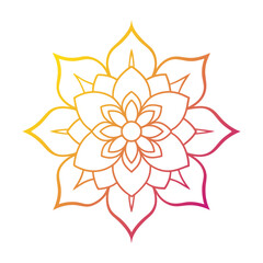 Wall Mural - lotus flower icon. hand drawn lotus flower isolated on white background. linear flowers. vector illu