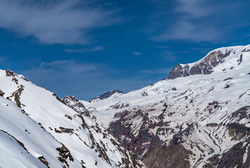 Poster - snow-capped mountains of the Caucasus in winter