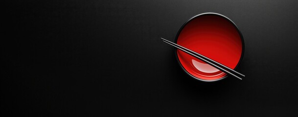 bowl and chopsticks on a black background