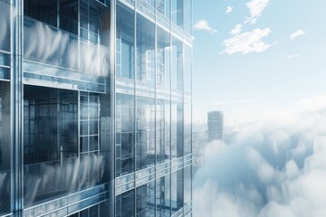 Poster - Urban landscape with tall buildings and streets below, suitable for use in presentations about business or finance