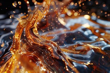 Poster - A close-up shot of a liquid wave on the surface of water, great for illustrating movement and fluid dynamics
