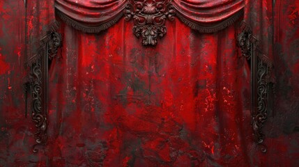 Poster - Wall with a curtain