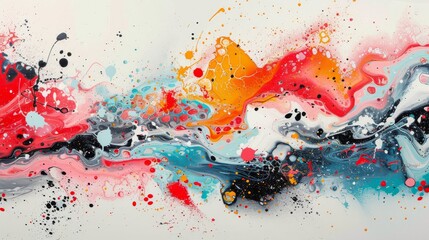 Wall Mural - Abstract Fluid Art With Vibrant Colors and Dynamic Patterns