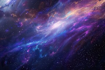 Wall Mural - Glowing Nebula and Stars in Deep Space