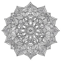 Wall Mural - abstract mandala pattern, for coloring book