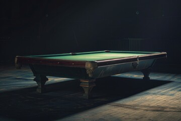 Poster - A pool table with a green cloth, ideal for use in sports-themed illustrations or advertisements