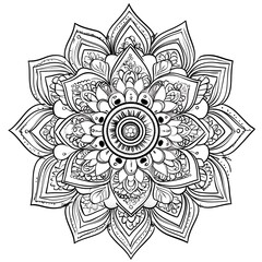 Wall Mural - abstract mandala pattern, for coloring book