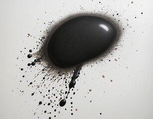 Poster - Black spray stain in shape bubble speech isolated on white, illustration