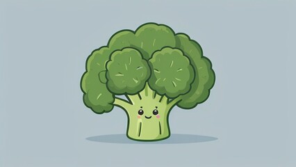 Canvas Print - simple illustration of cute healthy broccoli cartoon