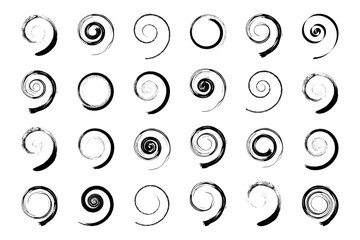 Canvas Print - Set of Spiral Design Elements. Abstract Swirl Icons.