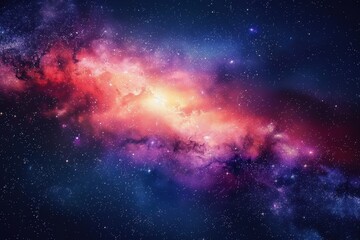 Wall Mural - Glowing Nebula and Stars in the Cosmos