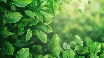 Sticker - A lush green foliage with leaves in focus and blurred background.