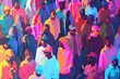 © SKIMP Art - A diverse crowd of people standing together, each with their own unique characteristics and styles, symbolizing the diversity within society Generative AI