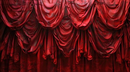 Poster - A red curtain is draped over a stage, waiting to be raised for a performance