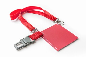 Poster - A simple red lanyard with a red tag attached, great for identifying or labeling items