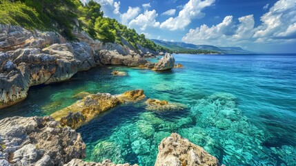 Poster - Stunning coastline with turquoise waters