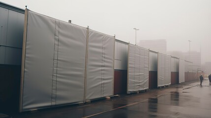 Wall Mural - A photo of construction site noise barriers.