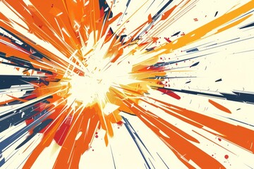 Poster - A vibrant burst of paint splattered on a clean white surface, great for art and design projects