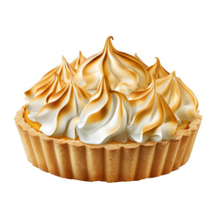 A lemon tart topped with toasted meringue