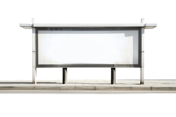 Aufkleber - A bus stop with an empty billboard for advertisement