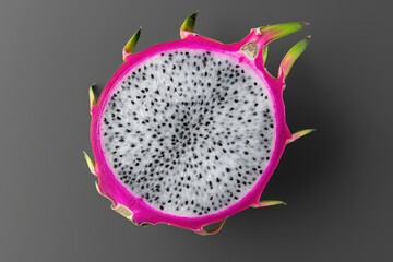 Poster - Fresh dragon fruit cut in half on a table