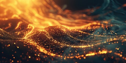 Poster - A close-up shot of flames engulfing water