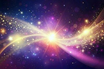 Celestial Light Energy Vibrant Starry Background Colorful Cosmic Glow