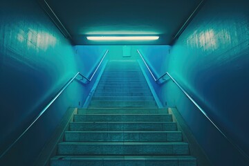Poster - Stairs leading to the top of a building, great for architecture or construction scenes