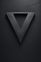 Poster - A simple black wall with a triangle shape painted or marked on it
