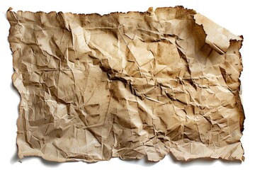 Aufkleber - A simple sheet of brown paper lying on a clean white surface