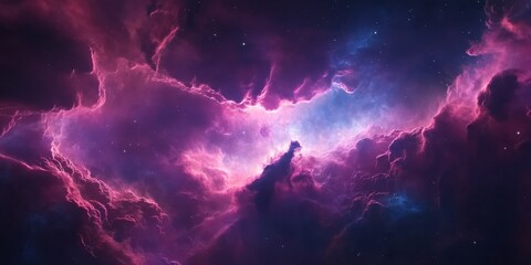 Wall Mural - A breathtaking view of a vibrant and stunning nebula, showcasing an incredible array of colors and celestial beauty