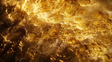 Poster - Close-up shot of a golden texture with intricate details