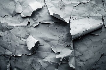 Poster - A close-up view of peeling paint texture in black and white