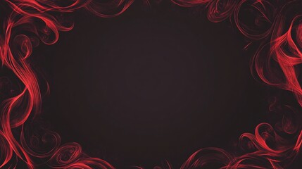 Wall Mural - Red smoke creating abstract frame on black background