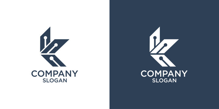 letter k abstract monogram logo vector design