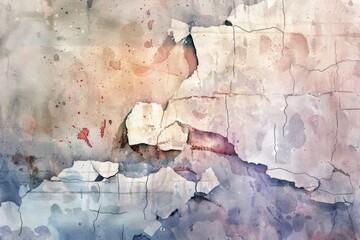 Aufkleber - A close-up of a wall with peeling paint, great for interior design or home decor themes