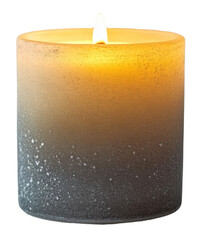 Candle with gradient finish lit in dim setting, cut out - stock png.