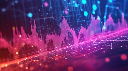 Poster - Concept of economic innovation with graphs showing technological advancements.