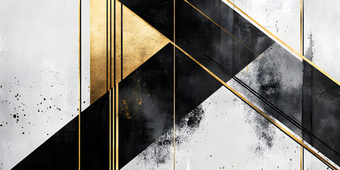 Wall Mural - geometric black and white background. luxurious textured background of black and white slabs and gol