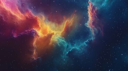 Wall Mural - A vibrant nebula swirling beautifully with an array of colors in the vastness of space, showcasing cosmic beauty