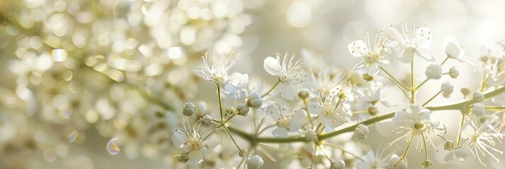 Wall Mural - Detailed view of delicate white blooms