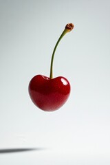 Wall Mural - Regina Cherry fruit levitating on a white background