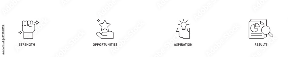Soar icon sett lineal illustration concept with icon of results ...