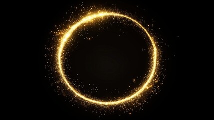 Wall Mural - Gold glitter circle of light shine sparkles