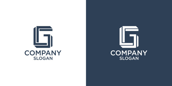 letter G geometry abstract logo vector design